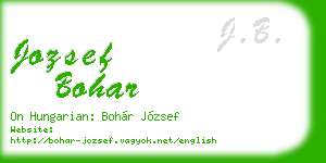 jozsef bohar business card