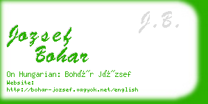 jozsef bohar business card
